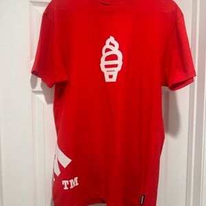 Icecream Red Tee with White Ice Cream Graphic